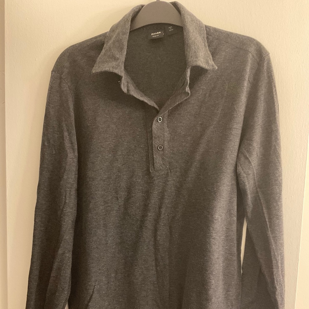 Mens long sleeves polo top